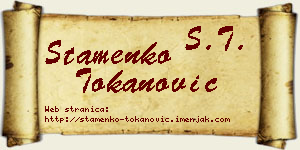 Stamenko Tokanović vizit kartica